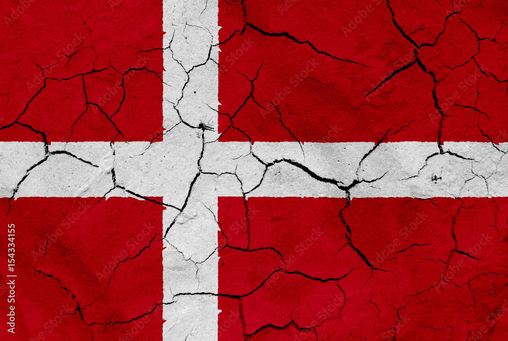 Flag of Denmark, with dried soil texture