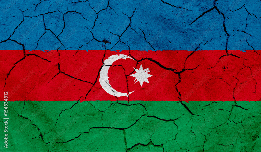 Flag of Azerbaijan, with dried soil texture