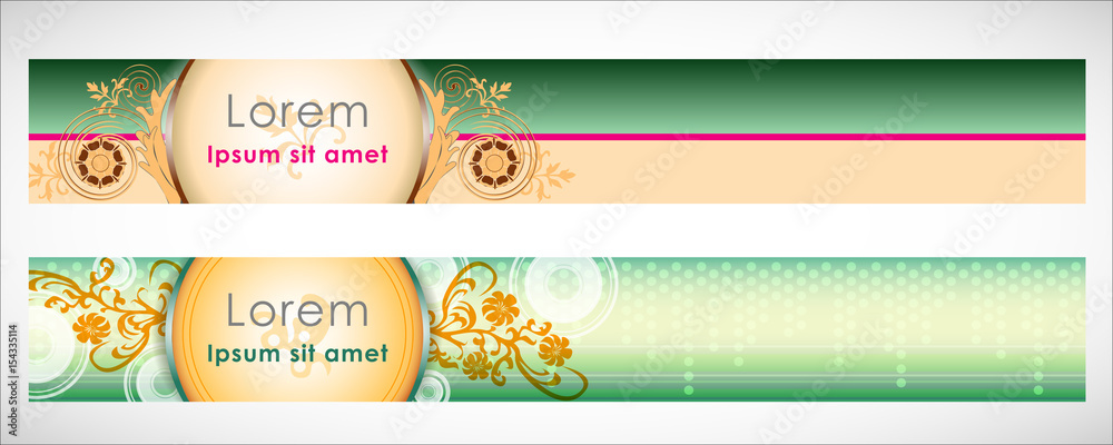 Obraz premium Vector Header Horizontal Web Menu Design. Vector and Illustration, EPS 10.