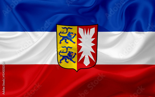 Flag of Schleswig Holstein, Germany, with waving fabric texture