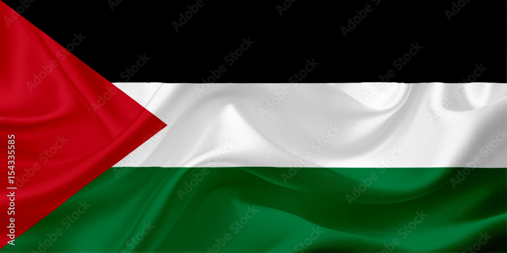 Fototapeta premium Flag of Palestine, with waving fabric texture
