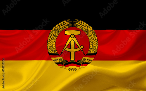 Flag of German Democratic Republic, with waving fabric texture