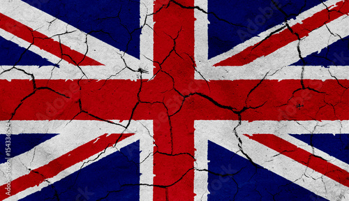 Flag of Great Britain, with dried soil texture