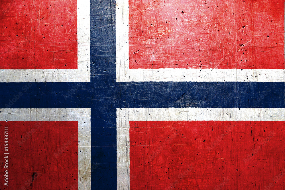 Flag of Norway, with an old metal texture Flag of Norway, with an old metal texture