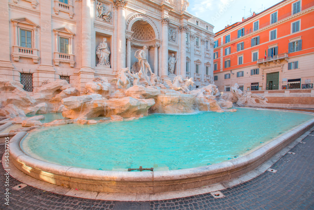 Trevi Fountain (Fontana di Trevi) in Rome, Italy.