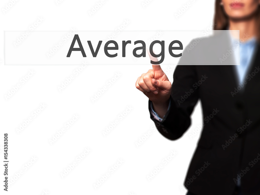 Average - Businesswoman hand pressing button on touch screen interface. Average - Businesswoman hand pressing button on touch screen interface.