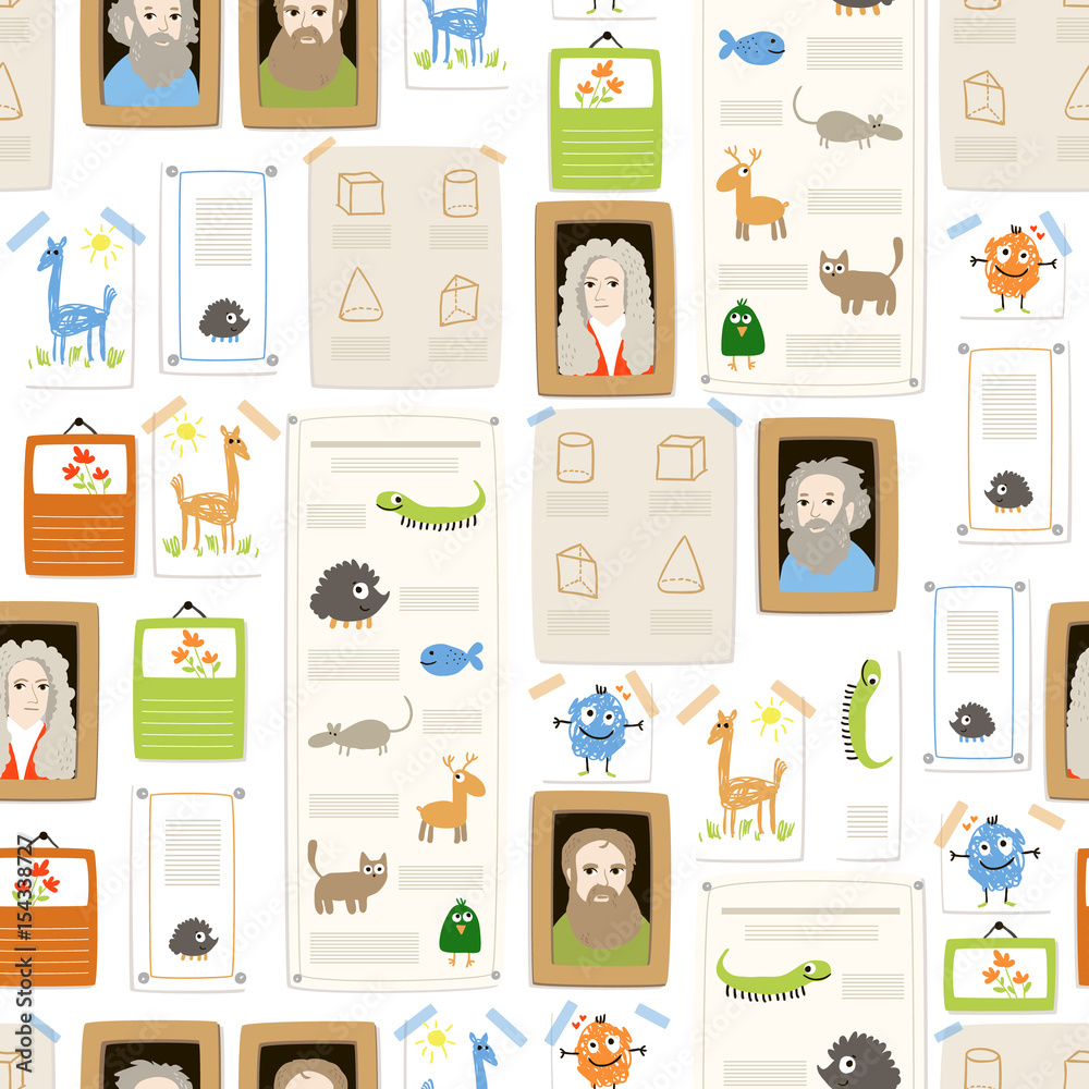Back to school illustration. Seamless pattern. Back to school illustration. Seamless pattern.