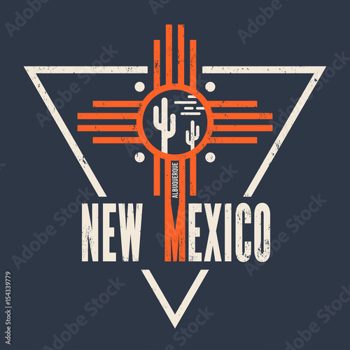 New Mexico t-shirt design, print, typography, label. photo