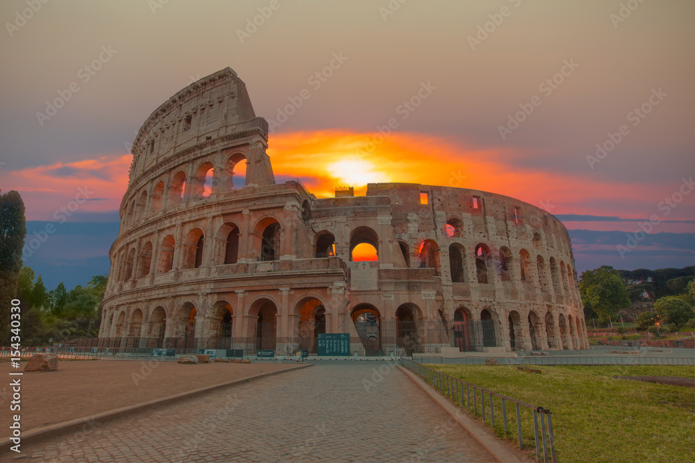 Sunrise at Rome Colosseum (Roma Coliseum), Rome, Italy