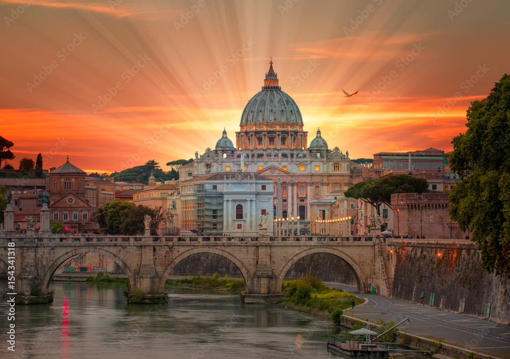 Naklejka premium Katedra Świętego Piotra w Rzymie, Włochy
