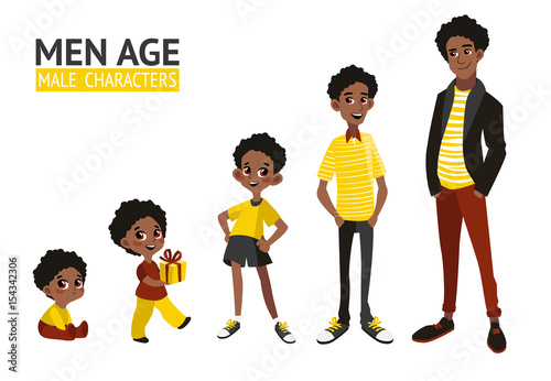 Set of characters in cartoon flat style.