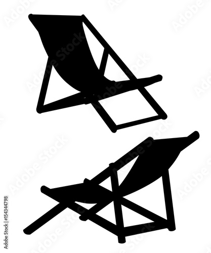 Wooden beach chaise lounge different design vector set illustration isolated on background summer background