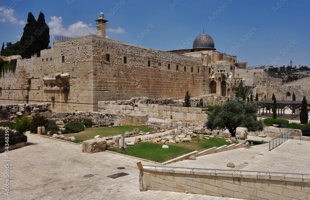 The Al Aqsa Mosque located in the Al-Haram Ash-Sharif in the Old City of Jerusalem