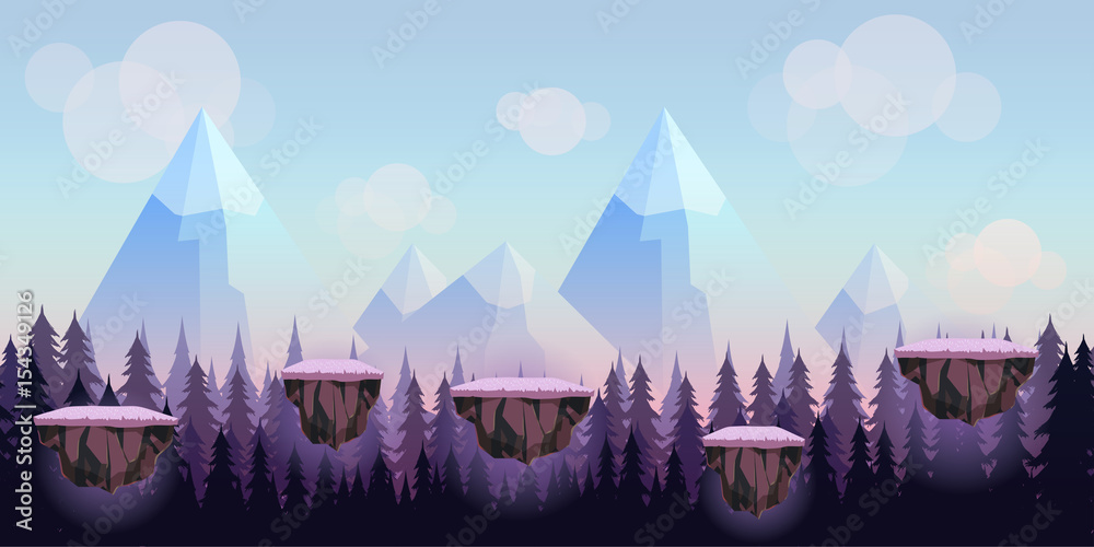 Cartoon Game Background , seamless background for games mobile applications  and computers. Vector illustration for your design Stock Vector | Adobe  Stock