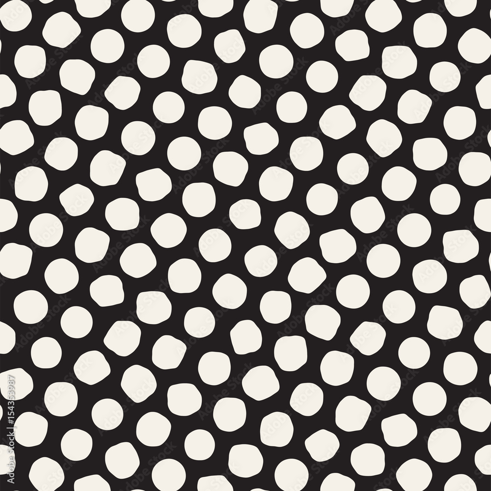 Stylish Doodle Scattered Shapes. Vector Seamless Black And White Freehand Pattern Stylish Doodle Scattered Shapes. Vector Seamless Black And White Freehand Pattern