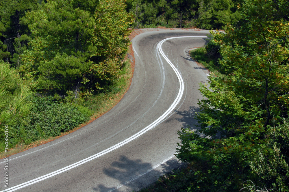Fototapeta premium Challenging curves with tire marks