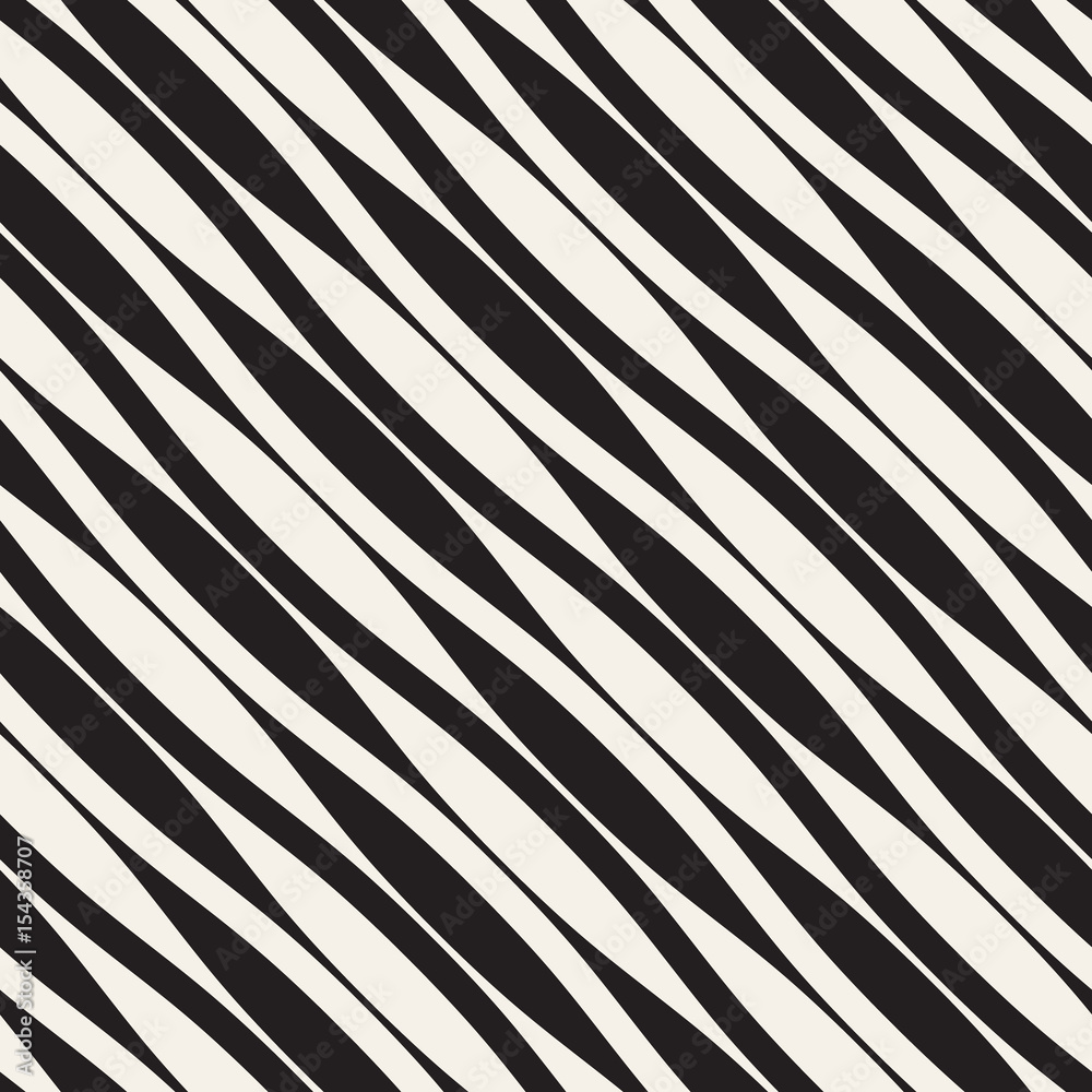 Wavy stripes vector seamless pattern. Retro wavy texture. Geometric lines monochrome design. Wavy stripes vector seamless pattern. Retro wavy texture. Geometric lines monochrome design.