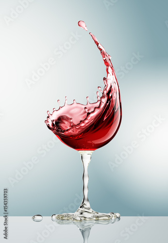 red wine glass on gray background