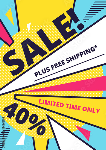 Flat design sale website banner template