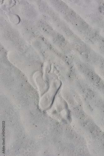 foot prints in the sand at Siesta Key beach, Florida