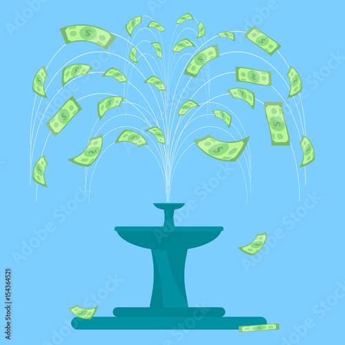 Money fountain vector illustration