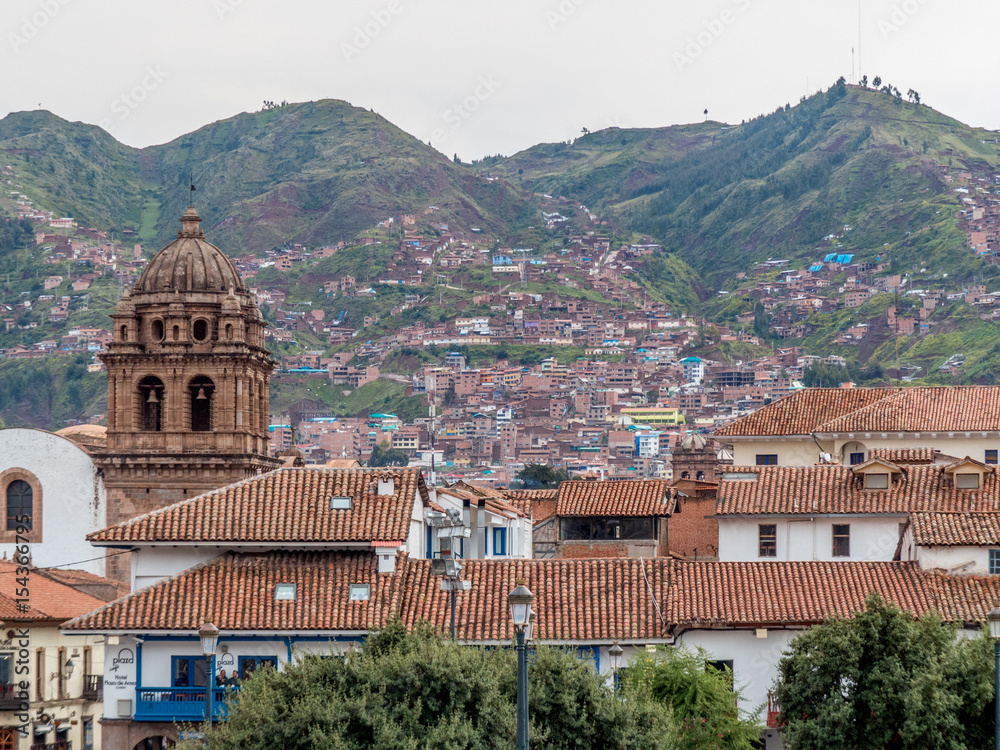Plaza de Armas in Cusco Templo de la Compañía de Jesús Peru