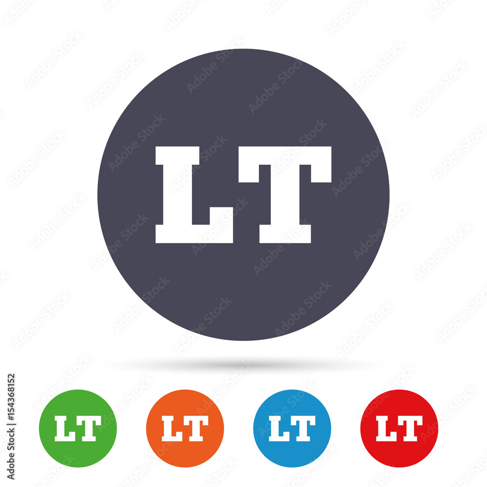 Lithuanian language sign icon. LT translation. Lithuanian language sign icon. LT translation.
