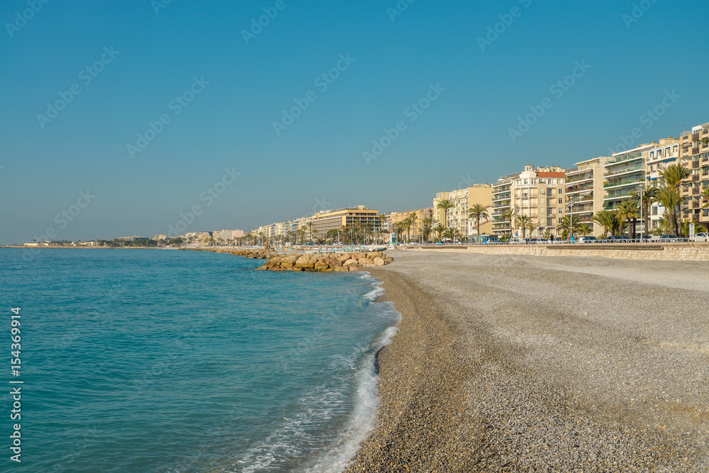 Empty beach in Nice