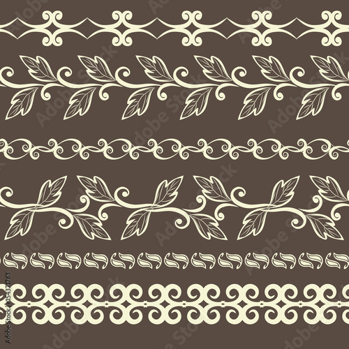 Traditional East style, ornamental floral elements. Mehndi pattern.