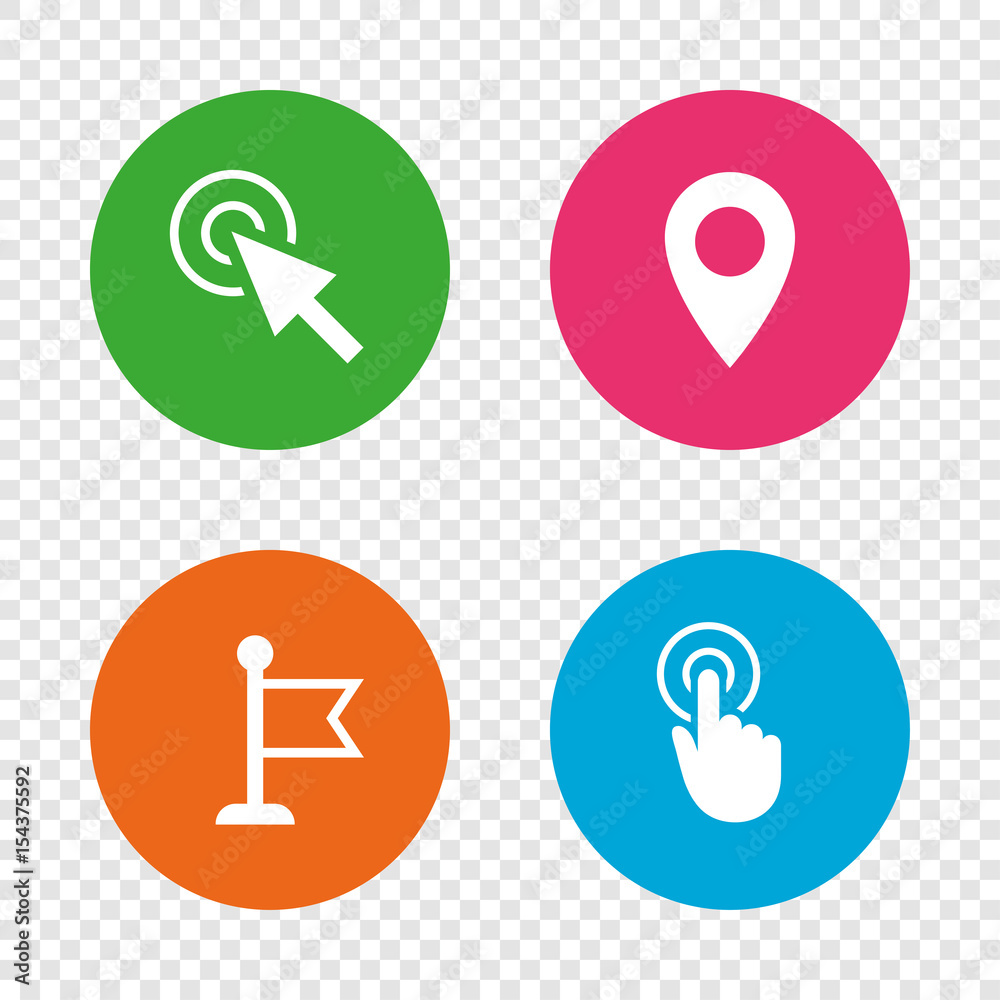 Mouse cursor icon. Hand or Flag pointer symbols. Mouse cursor icon. Hand or Flag pointer symbols.