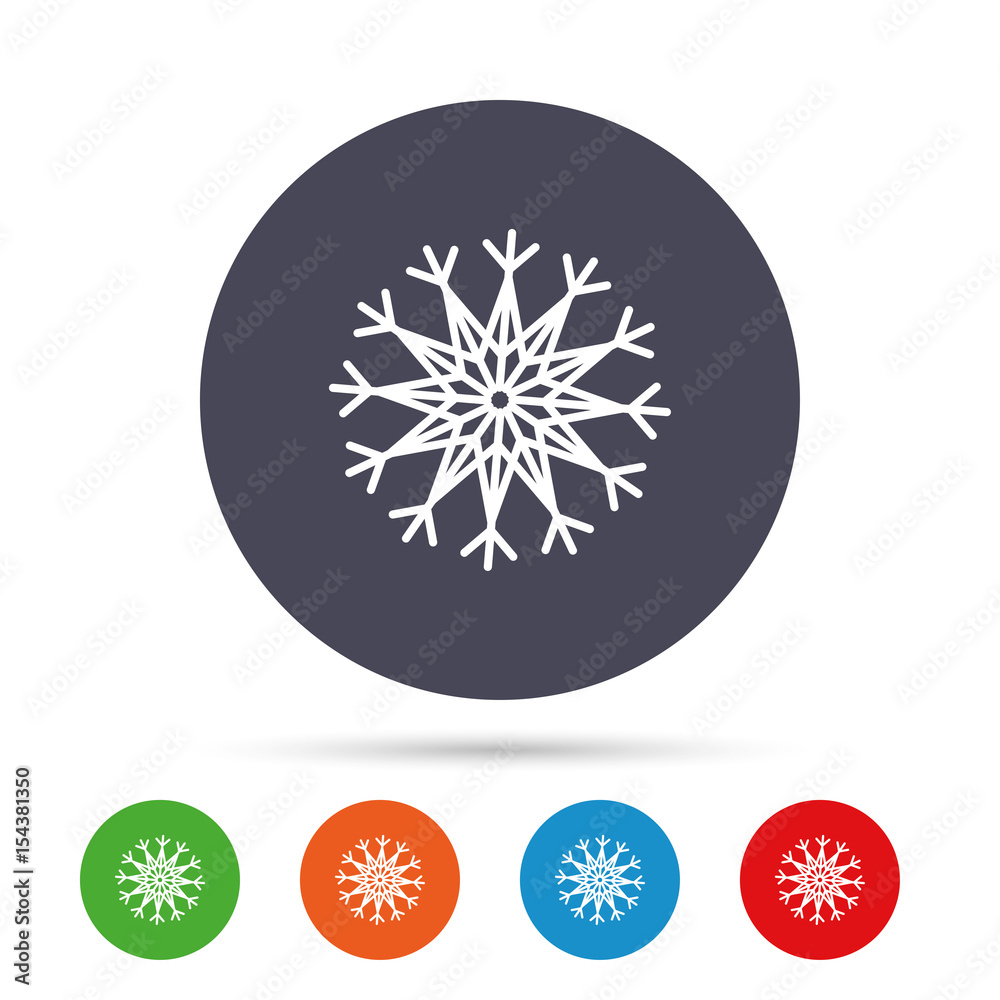 Snowflake artistic sign icon. Air conditioning.