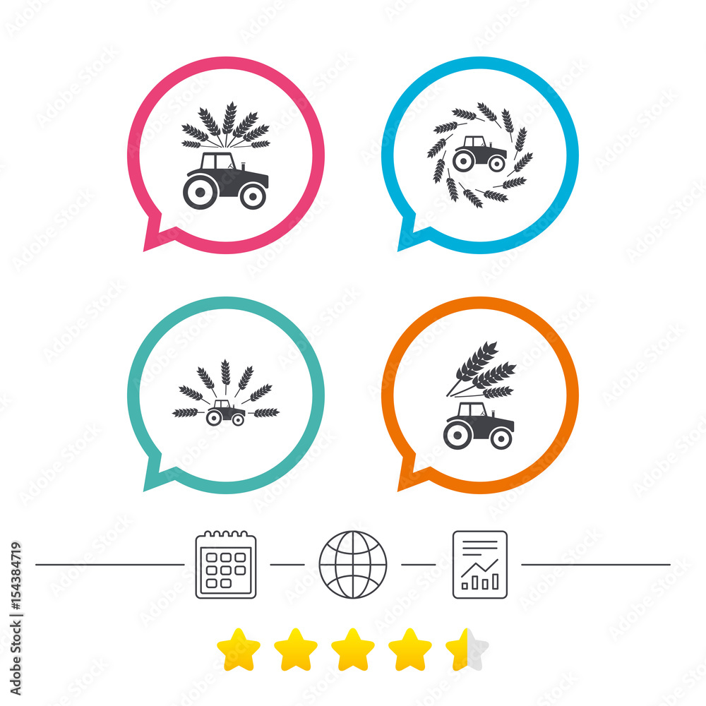 Tractor icons. Agricultural industry transport. Tractor icons. Agricultural industry transport.