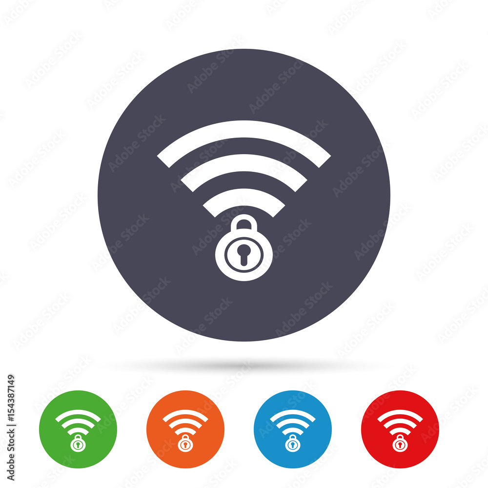 Wifi locked sign. Pass Wi-fi symbol. Wireless. Wifi locked sign. Pass Wi-fi symbol. Wireless.