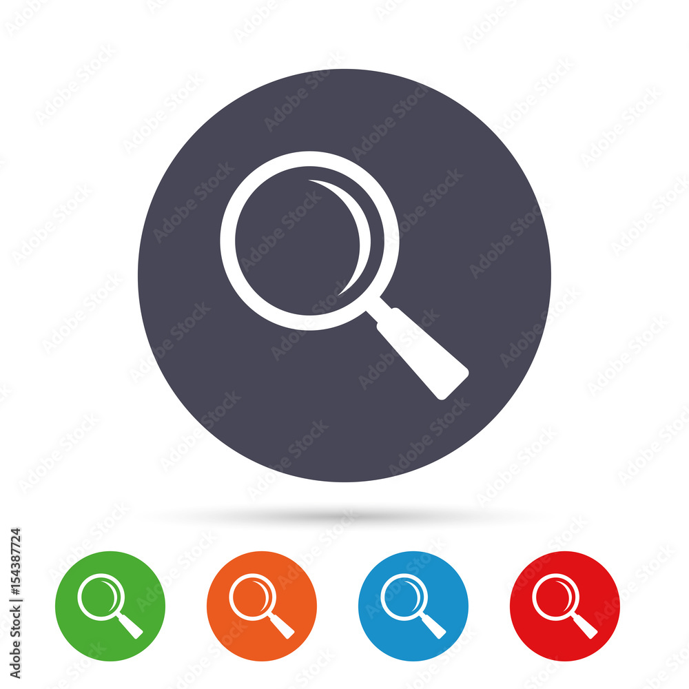 Magnifier glass sign icon. Zoom tool. Navigation. Magnifier glass sign icon. Zoom tool. Navigation.