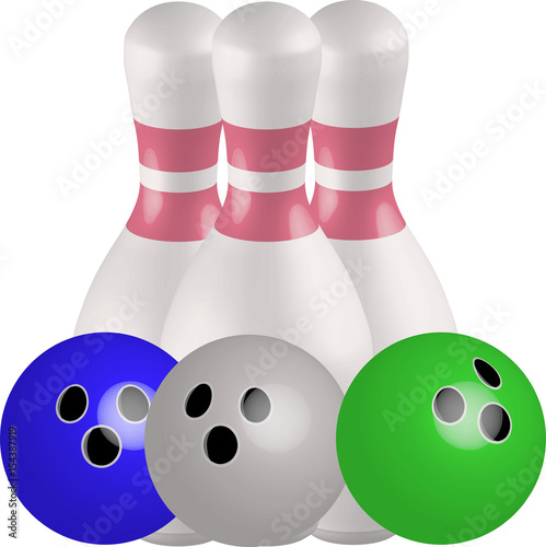 Skittles for bowling photo