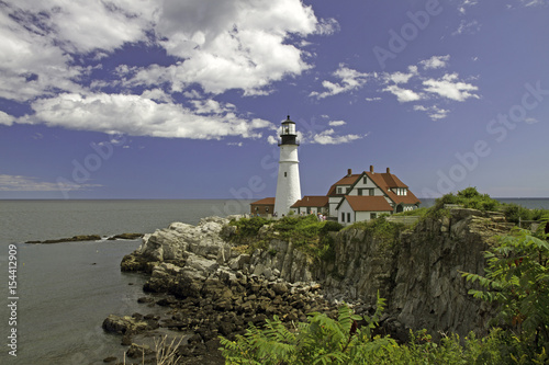 Portland Head Lighthouse, in Fort Williams Park, guarding Portland Harbor, Cape Elizabeth,Maine photo