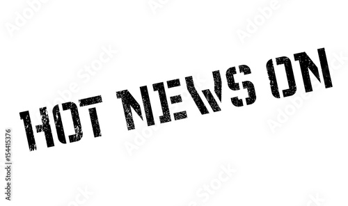 Hot News On rubber stamp. Grunge design with dust scratches. Effects can be easily removed for a clean, crisp look. Color is easily changed.