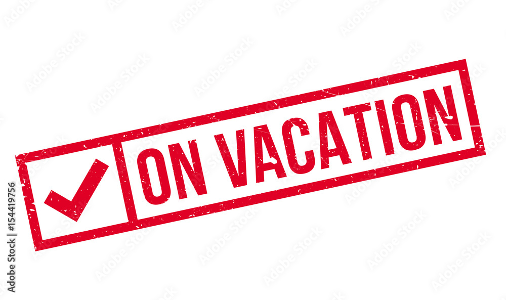 On Vacation rubber stamp. Grunge design with dust scratches. Effects can be easily removed for a clean, crisp look. Color is easily changed. On Vacation rubber stamp. Grunge design with dust scratches. Effects can be easily removed for a clean, crisp look. Color is easily changed.