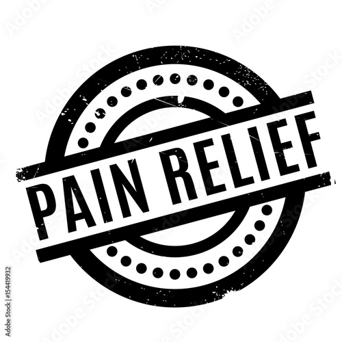 Pain Relief rubber stamp. Grunge design with dust scratches. Effects can be easily removed for a clean, crisp look. Color is easily changed.