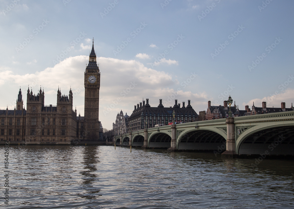 Naklejka premium Big Ben on the River Thames, London