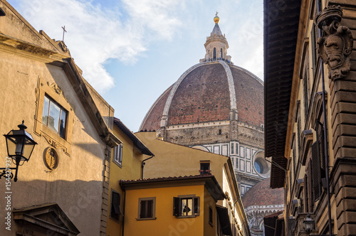 Dome of the Cathedral (Duomo) as seen from the Proconsolo Street - Florence, Tuscany, Italy photo