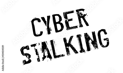 Cyber Stalking rubber stamp. Grunge design with dust scratches. Effects can be easily removed for a clean, crisp look. Color is easily changed.