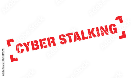 Cyber Stalking rubber stamp. Grunge design with dust scratches. Effects can be easily removed for a clean, crisp look. Color is easily changed.