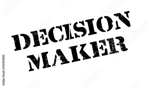 Decision Maker rubber stamp. Grunge design with dust scratches. Effects can be easily removed for a clean, crisp look. Color is easily changed.