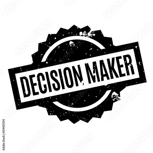 Decision Maker rubber stamp. Grunge design with dust scratches. Effects can be easily removed for a clean, crisp look. Color is easily changed.
