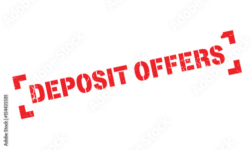 Deposit Offers rubber stamp. Grunge design with dust scratches. Effects can be easily removed for a clean, crisp look. Color is easily changed.