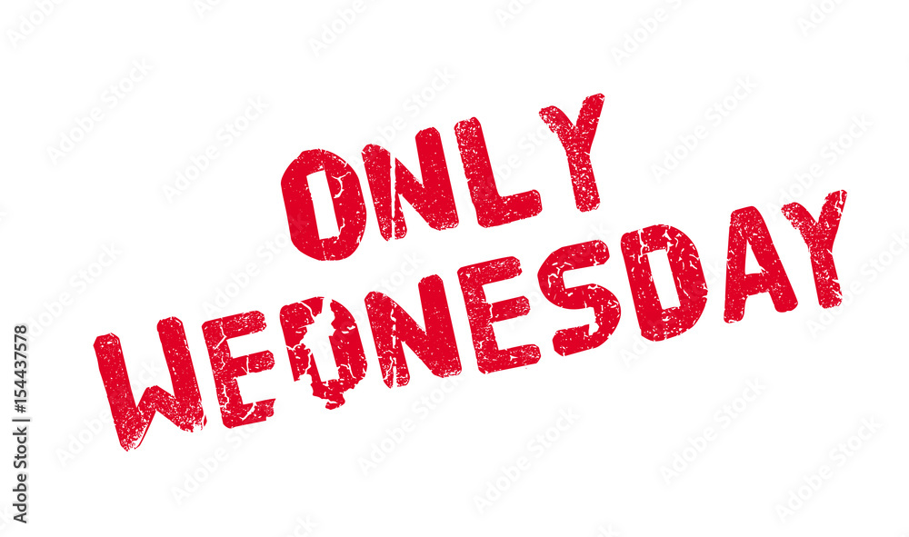 Only Wednesday rubber stamp. Grunge design with dust scratches. Effects can be easily removed for a clean, crisp look. Color is easily changed. Only Wednesday rubber stamp. Grunge design with dust scratches. Effects can be easily removed for a clean, crisp look. Color is easily changed.