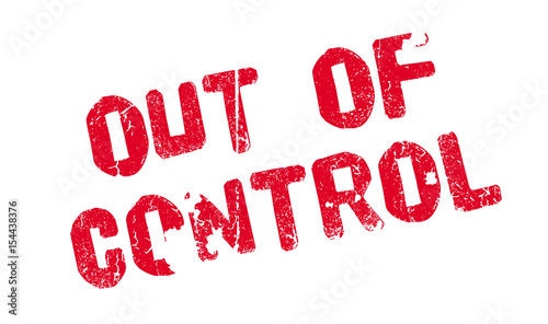 Out Of Control rubber stamp. Grunge design with dust scratches. Effects can be easily removed for a clean, crisp look. Color is easily changed.