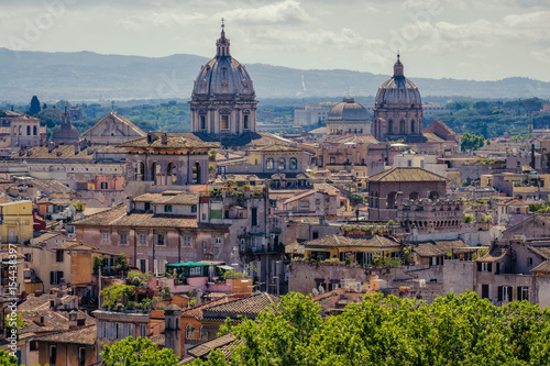 Rome skyline cityscape as see from Castle San Angelo