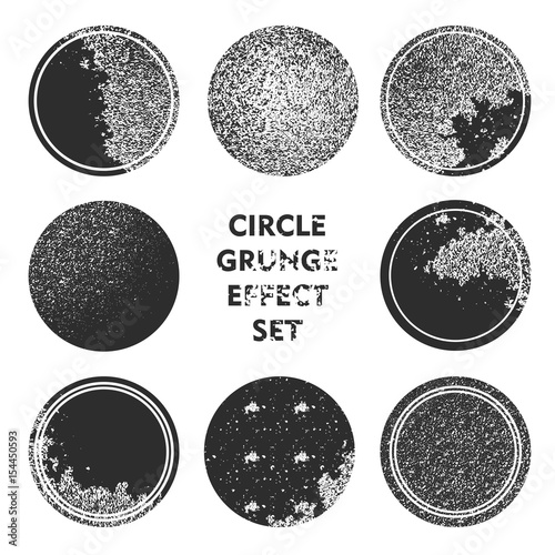grunge effect circle collections. Banners, Insignias , Logos, Icons, Labels and Badges Set . vector distress textures.blank shapes Print